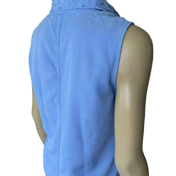 HSZ Studio Vintage 90s Sleeveless Embroidered Maxi Dress Women Size L Baby Blue - Picture 12 of 16